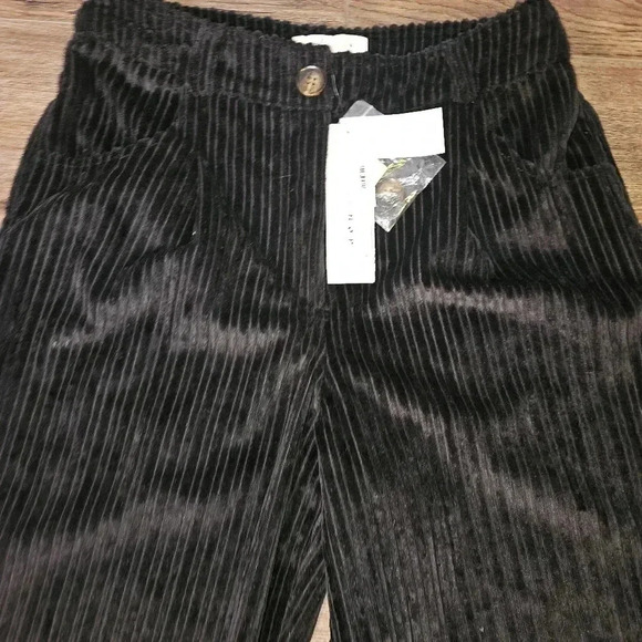 Top Shop Womens Ribbed High Rised Cuffed Hem Straight Pants SZ 2 - Picture 5 of 12